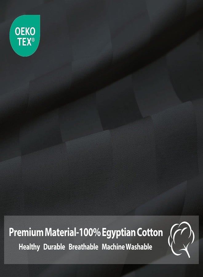 Zaizaihome Pillow Cases King Size, 100% Egyptian Cotton Pillow Protectors with Zipper, 400 Thread Count Sateen Weave Black Pillowcases King Size Set of 2, Premium Quality Pillow Covers for Home/Hotel - Image 3