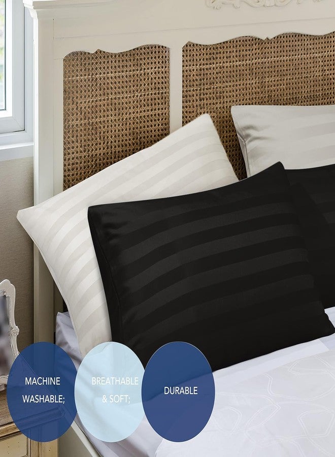 Zaizaihome Pillow Cases King Size, 100% Egyptian Cotton Pillow Protectors with Zipper, 400 Thread Count Sateen Weave Black Pillowcases King Size Set of 2, Premium Quality Pillow Covers for Home/Hotel - Image 4