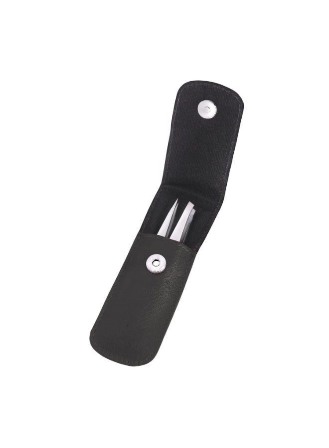 مجموعة ملقط صغير مع حقيبة سفر - ملقط مدبب ومائل، ملاقيط للسفر (حقيبة سوداء) - Image 2