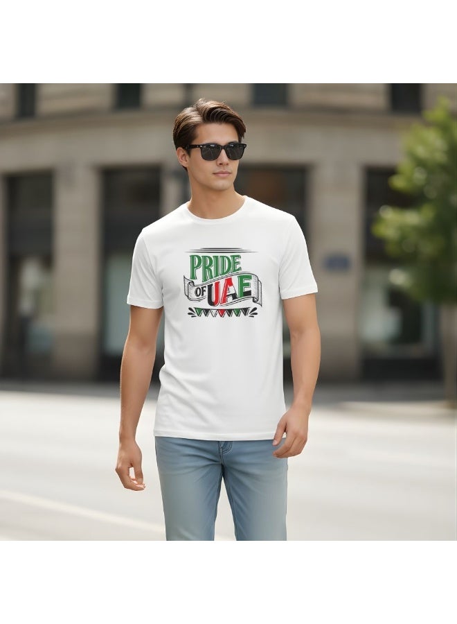 PRINTSHOP4ME UAE Pride Theme Men's T-Shirt | Cotton Fabric | Round Neck | Short Sleeve | Regular Fit | Casual Outfit | Event Wear | Ideal For Outdoor Travel Use - Image 3