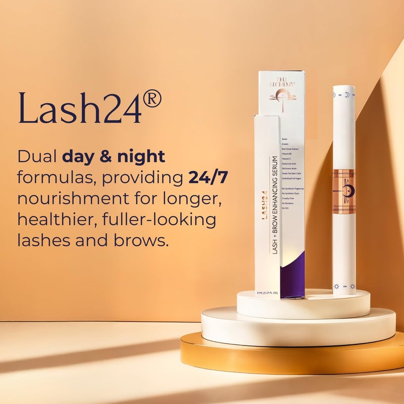 Tru Alchemy Lash24 by Tru Alchemy - Eyelash Serum & Eyebrow Serum - Lash Enhancer and Primer - Dual Formula with AM Lash Primer & PM Lash Boost - Long Lash Serum to Lengthen Lashes All Day - 2-Month Supply - Image 2