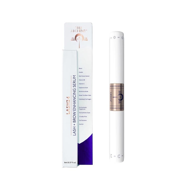 Tru Alchemy Lash24 by Tru Alchemy - Eyelash Serum & Eyebrow Serum - Lash Enhancer and Primer - Dual Formula with AM Lash Primer & PM Lash Boost - Long Lash Serum to Lengthen Lashes All Day - 2-Month Supply - Image 1