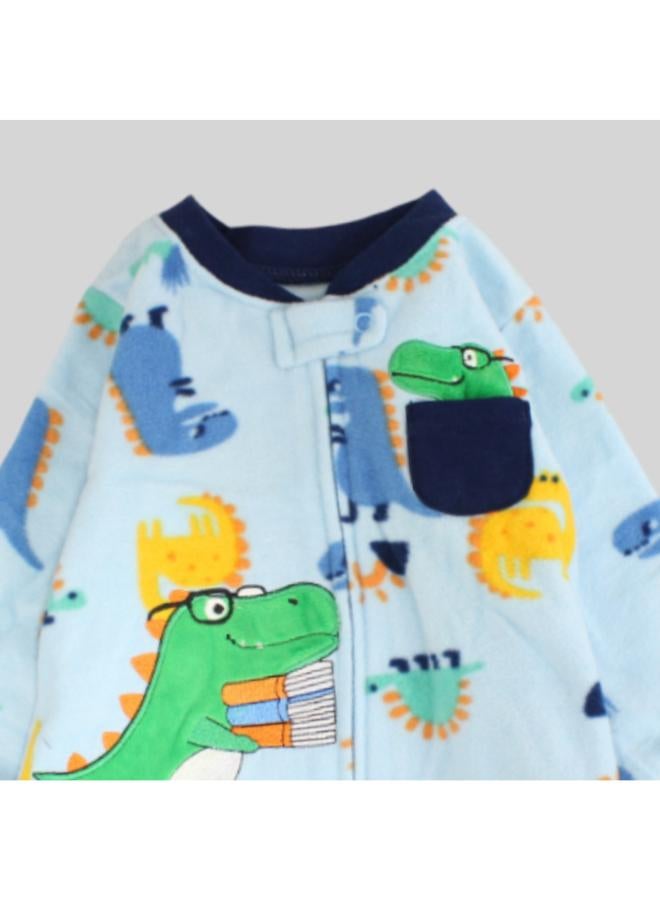 Colorful Dinos Long-Sleeved Footless Onesie - Image 3