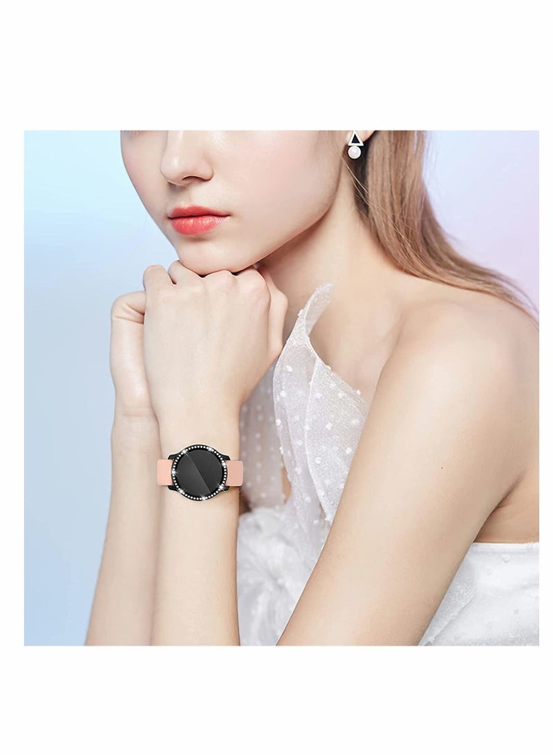 Captaintech Compatible for Samsung Galaxy Active 2 Watch Screen Protector, Crystal Diamonds Design for Women Girl Dressy Full Protective Bumper with HD Screen for Galaxy Active 2 Watch 40mm (Black) - Image 5