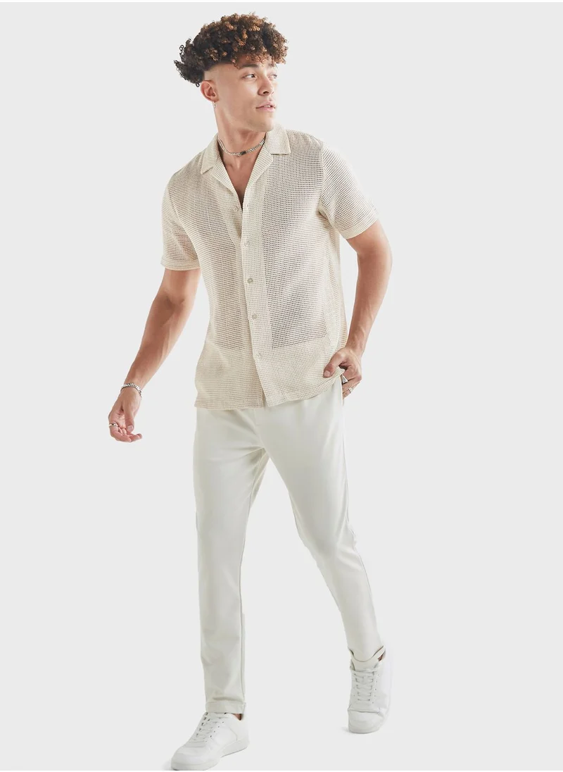 فاف Mesh Detail Regular Fit Shirt