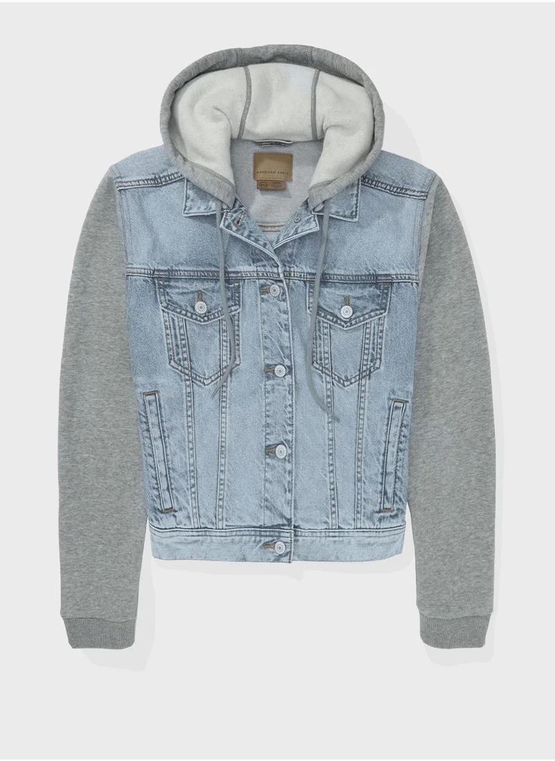 امريكان ايجل Hood Detail Classic Denim Jacket