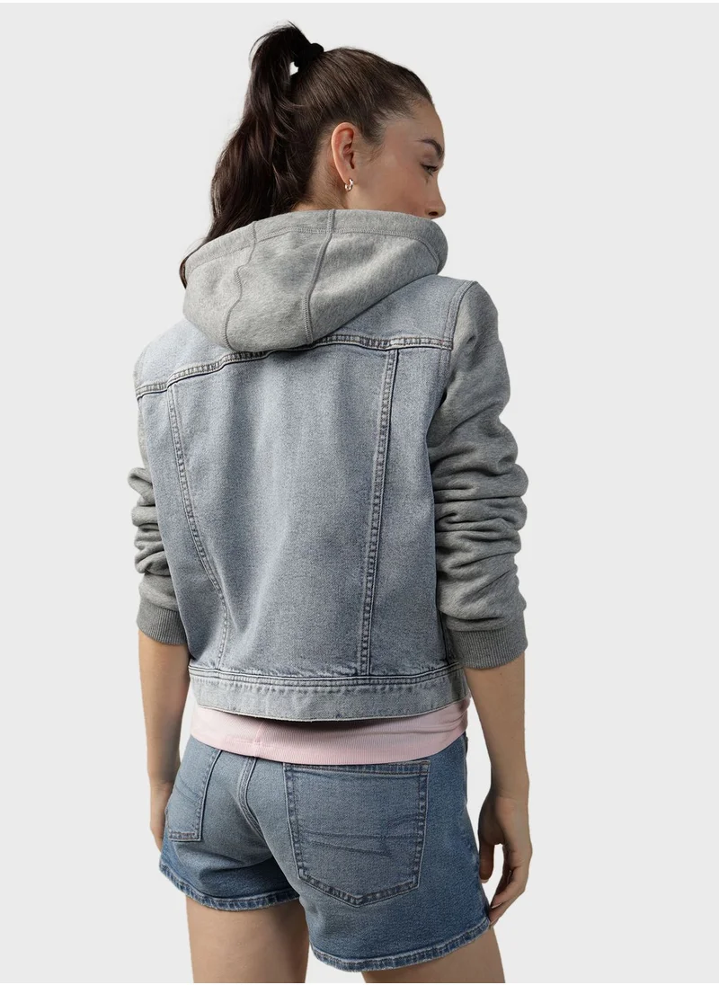 امريكان ايجل Hood Detail Classic Denim Jacket