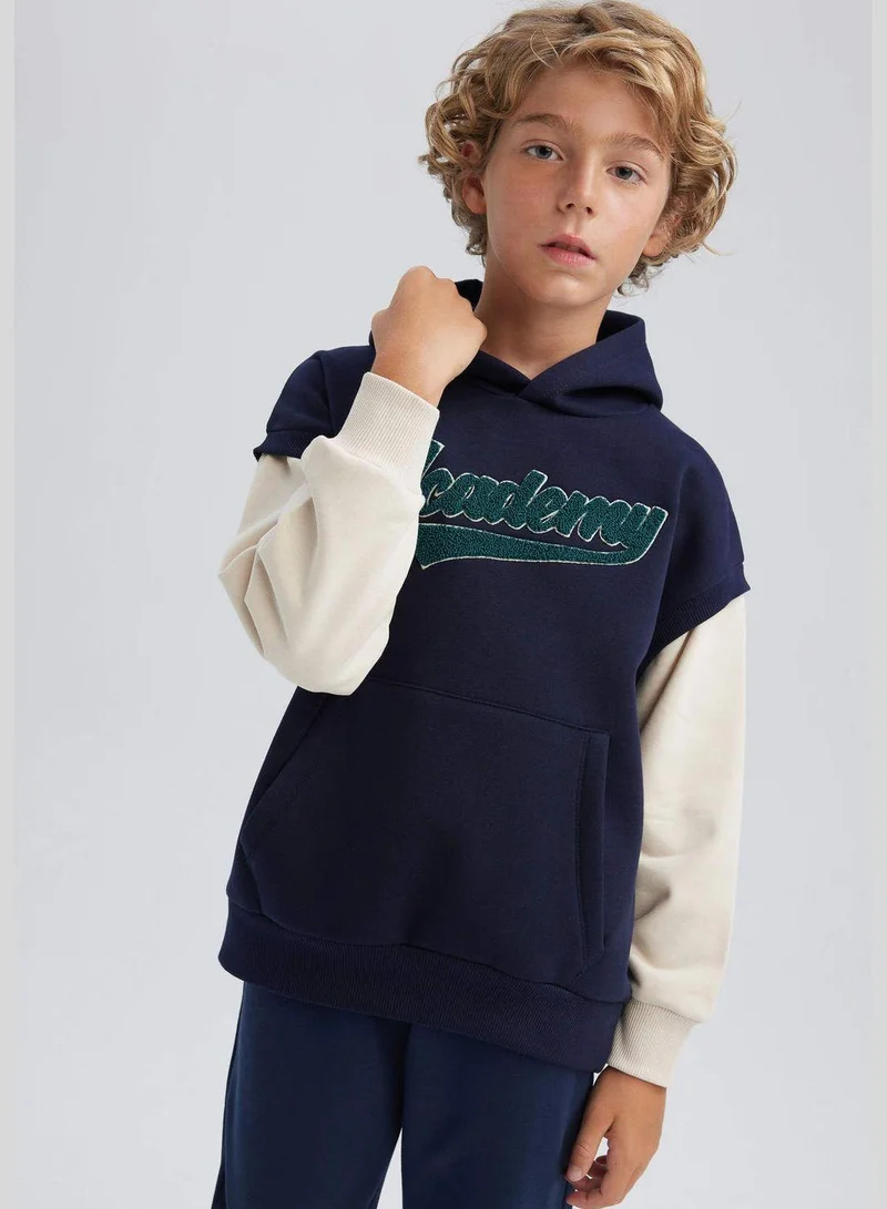 DeFacto Boy Oversize Fit Hooded Long Sleeve Knitted Sweatshirt