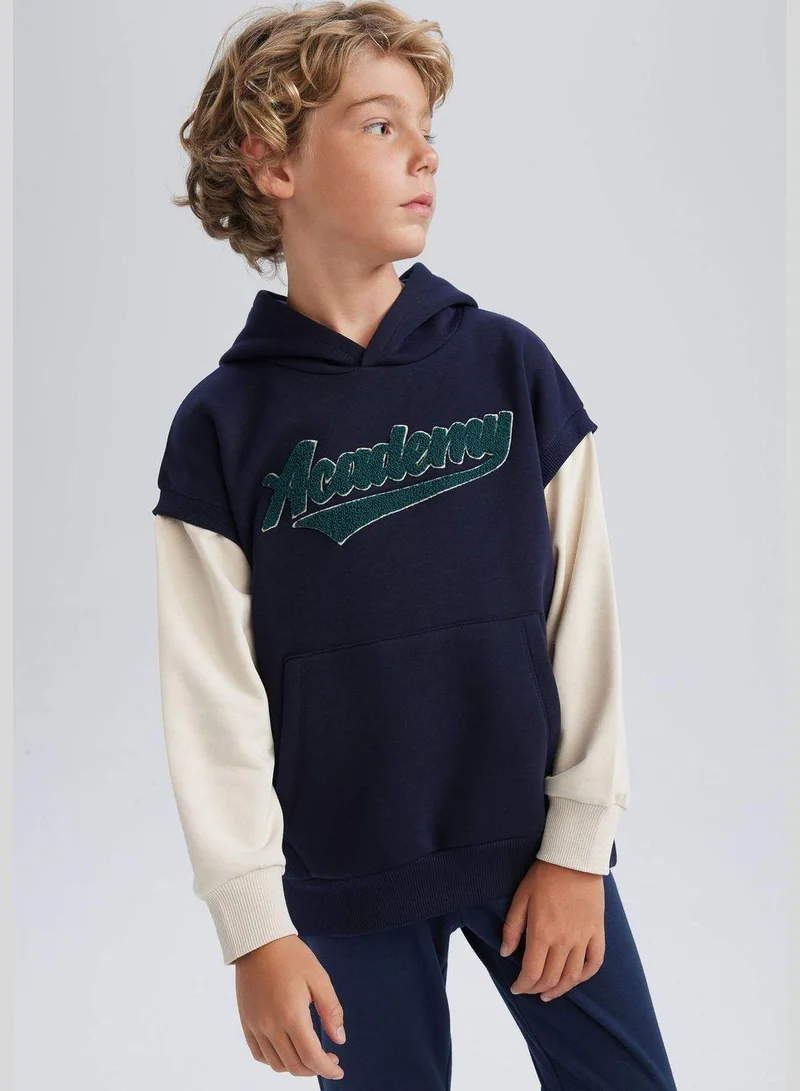 DeFacto Boy Oversize Fit Hooded Long Sleeve Knitted Sweatshirt