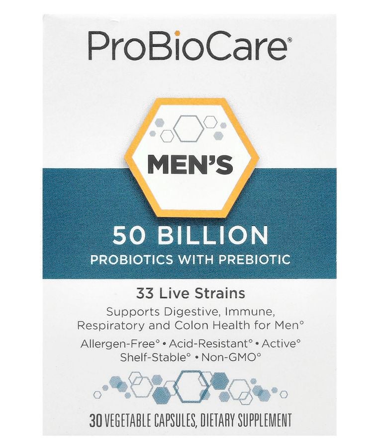 Men's Probiotics with Prebiotic 50 Billion 30 Vegetable Capsules