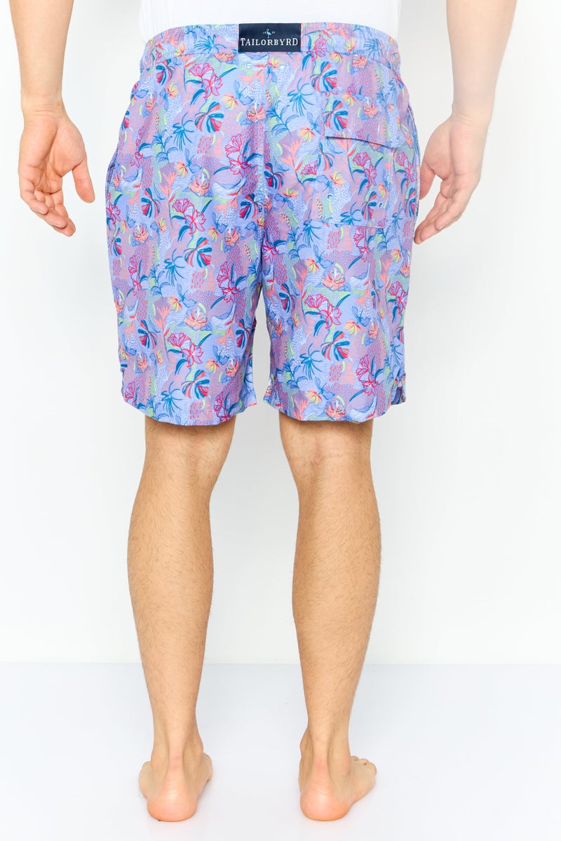 Tailorbyrd Men Allover Print Drawstring Board Shorts, Multicolor - Image 4