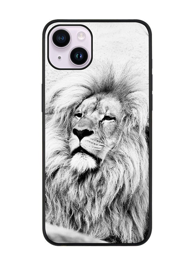 Stylizedd Rugged Black edge case for Apple iPhone 14 Slim fit Soft Case Flexible Rubber Edges Anti Drop TPU Gel Thin Cover - Wise Lion - Image 1