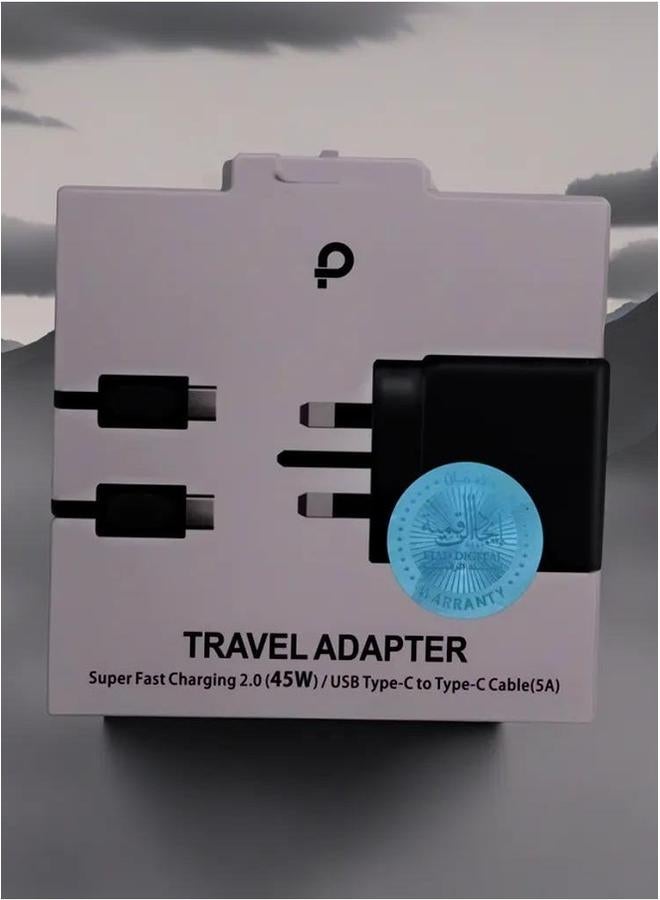 PROMASS Universal Power Hub Travel Anywhere with 45W Type C Port Adapter with Cable