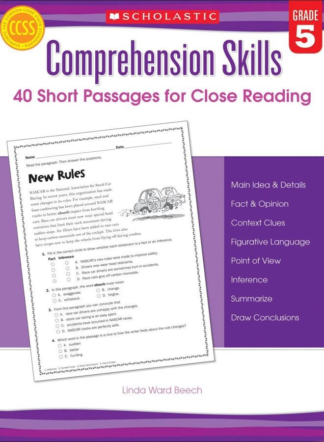 Comprehension Skills: Short Passages for Close Reading: Grade 5
