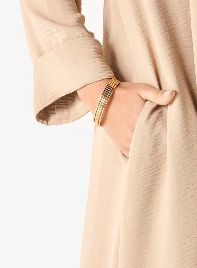Iconic Neutral Midi Dress