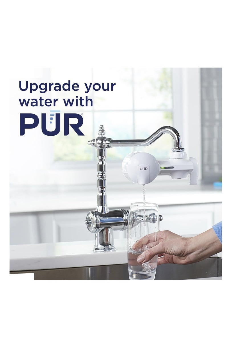بور نظام ترشيح المياه PUR PLUS المُثبّت على الصنبور، رمادي معدني - حامل صنبور أفقي لمياه نقية ومنعشة، PFM350V - Image 3