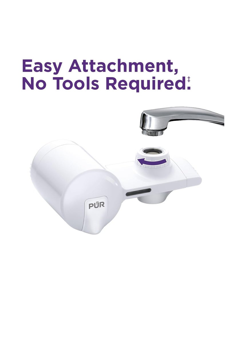 بور نظام ترشيح المياه PUR PLUS المُثبّت على الصنبور، رمادي معدني - حامل صنبور أفقي لمياه نقية ومنعشة، PFM350V - Image 4