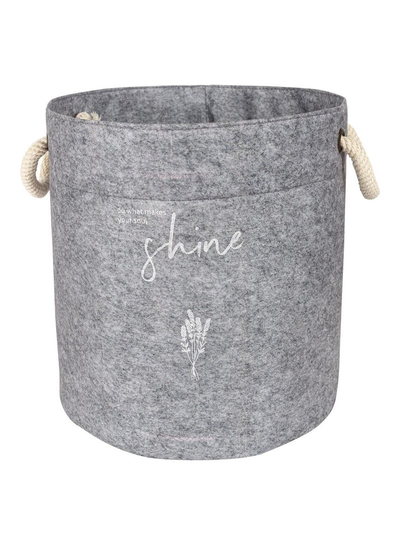 الاس هوم كوليكشن سلة مستديرة من اللبّاد الحجم 22x24سم - Image 1