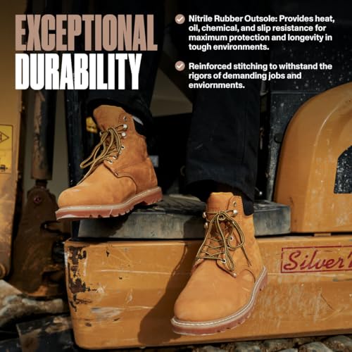 EVER BOOTS "Tank Men's Soft Toe Oil Full Grain Leather Work Boots Construction Rubber Sole (13 D(M), TAN) - Image 4