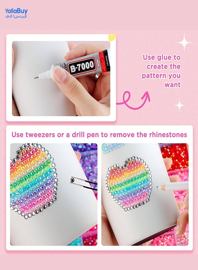 YallaBuy 40000Pcs Resin Jelly Rhinestones with Tweezers for Crafting, Mixed-Color 3mm Flatback Gems, Bedazzling Crystal with 3Pcs 10ml B7000 Jewelry Glue for DIY Crafts Clothing Tumblers Shoes Nail Art - Image 3