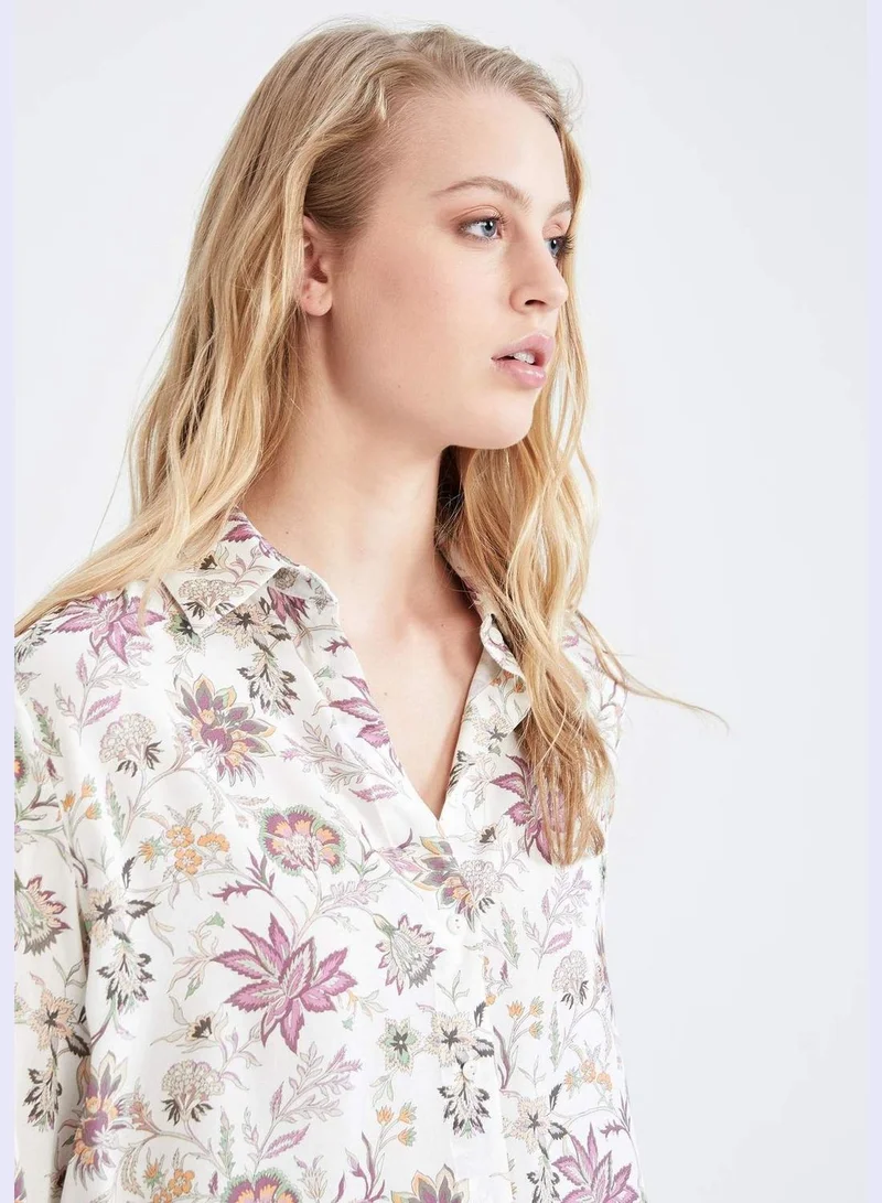 DeFacto Oversize Fit Long Sleeve Leopard Print Shirt