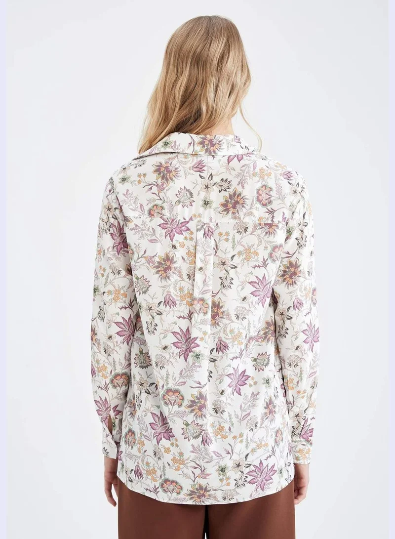 DeFacto Oversize Fit Long Sleeve Leopard Print Shirt