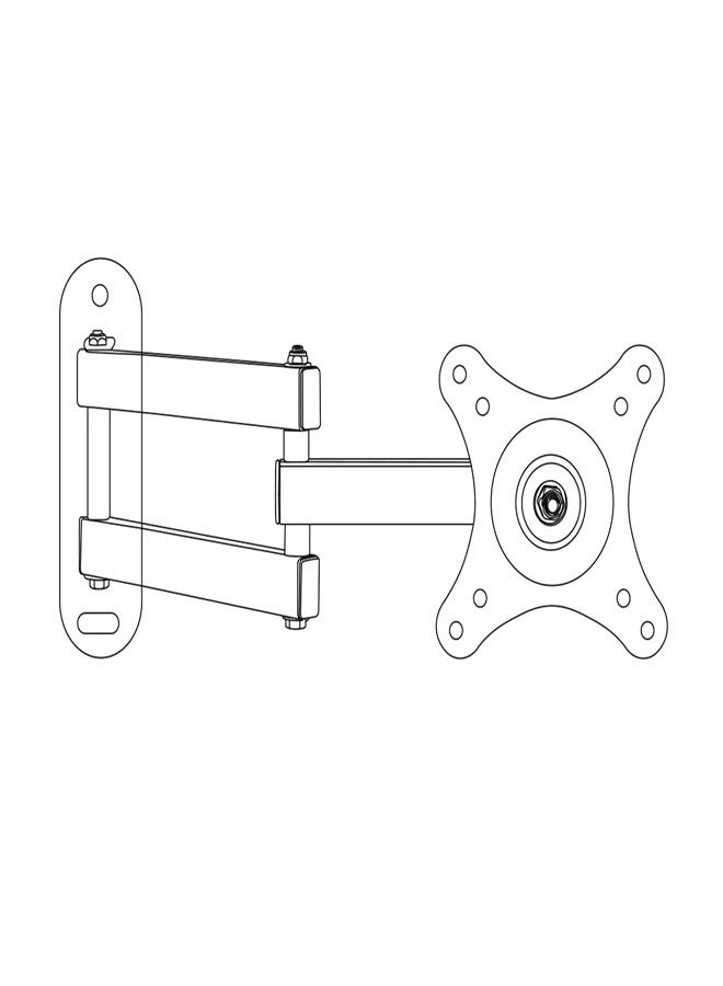 Skill Tech SH 1010P Swivel TV Wall Mount Bracket for 10"-32" LED LCD Screens, VESA 100x100, Adjustable Arm 60–325mm, 10kg Load Capacity – Black - Image 2