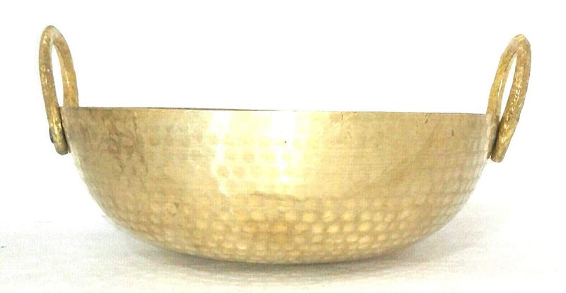 RewariCraft Pure Brass Hand Made Heavy kadai with Handle for Cooking, 2000 ml, 10x3.5 inch - Image 4