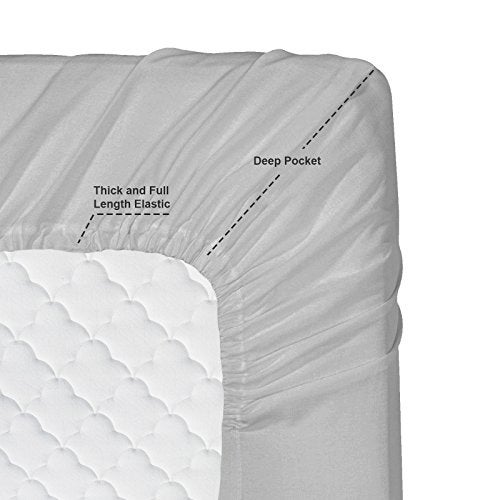 Clara Clark Bed Sheets, Premier 1800 Series 4 Piece Bed Sheet Set, Deep Pocket, Wrinkle, Fade, Stain Resistant, Luxury Soft Bedding Sheets & Pillowcases, Queen, Silver Gray - Image 3