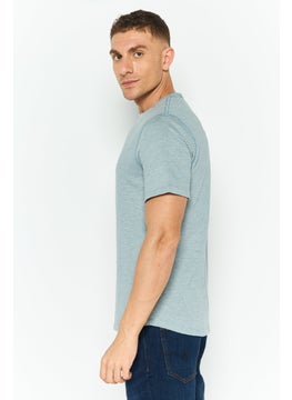 Project Essentials Men Crew Neck Short Sleeve Stripe T Shirt, Blue  - Image 4