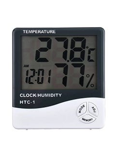 TECHTONICS Techtonics HTC1 High Precision Large Screen Electronic Indoor Temperature Humidity Thermometer with Clock Alarm 