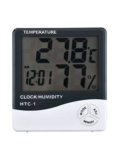 TECHTONICS - Techtonics HTC1 High Precision Large Screen Electronic Indoor Temperature Humidity Thermometer with Clock Alarm - Image 1