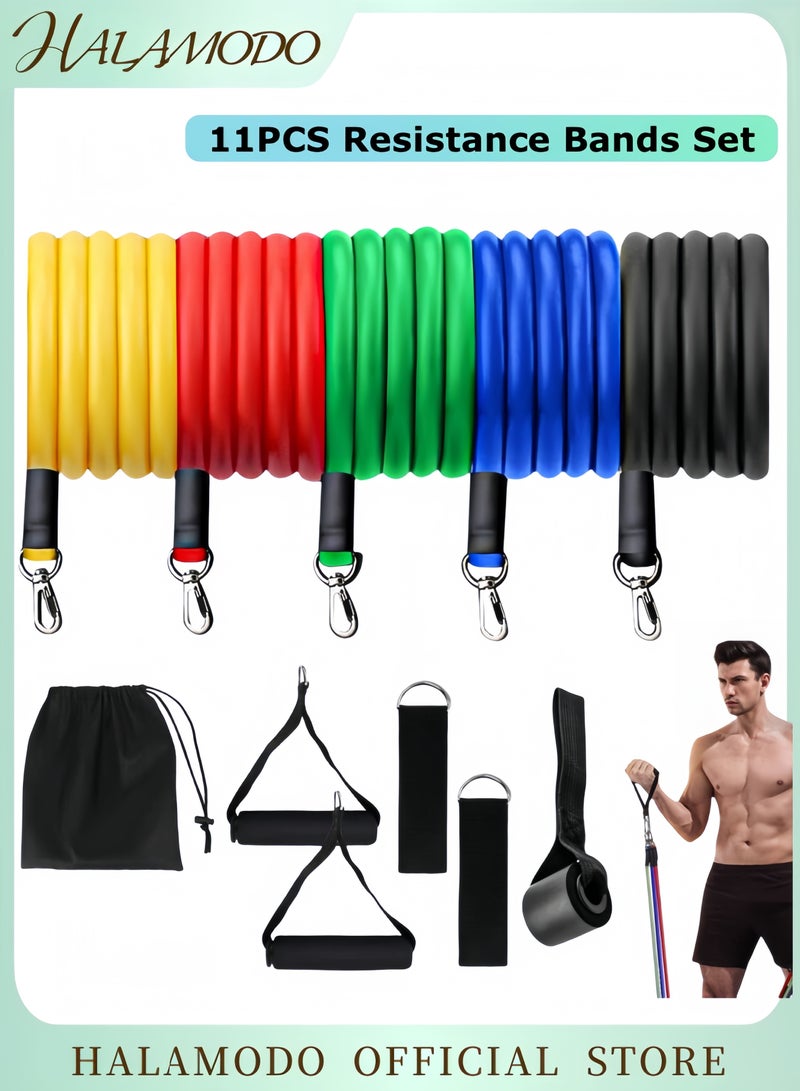 HALAMODO Resistance Bands Set Exercise Band Workout Bands for Working Out with Handles for Men & Women Fitness Strength Training Home Gym Equipment - Image 1