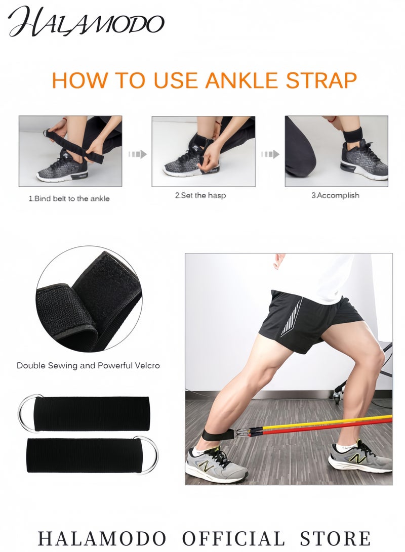 HALAMODO Resistance Bands Set Exercise Band Workout Bands for Working Out with Handles for Men & Women Fitness Strength Training Home Gym Equipment - Image 4