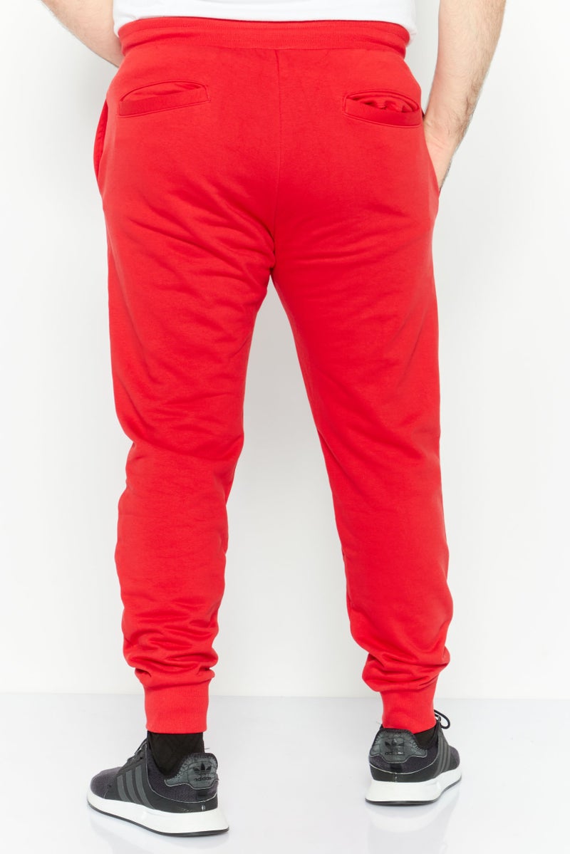 DIESEL Men Regular Fit Brand Logo Jogger Pants, Red  - Image 4