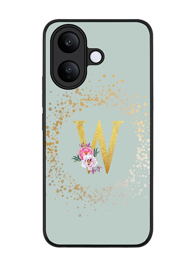 Stylizedd For vivo V60 Lite 5G / V60 Lite 4G Case,Slim fit Camera Protection, Shockproof Thin Phone cover  - Custom Monogram Floral - W  (Light Grey ) - Image 1