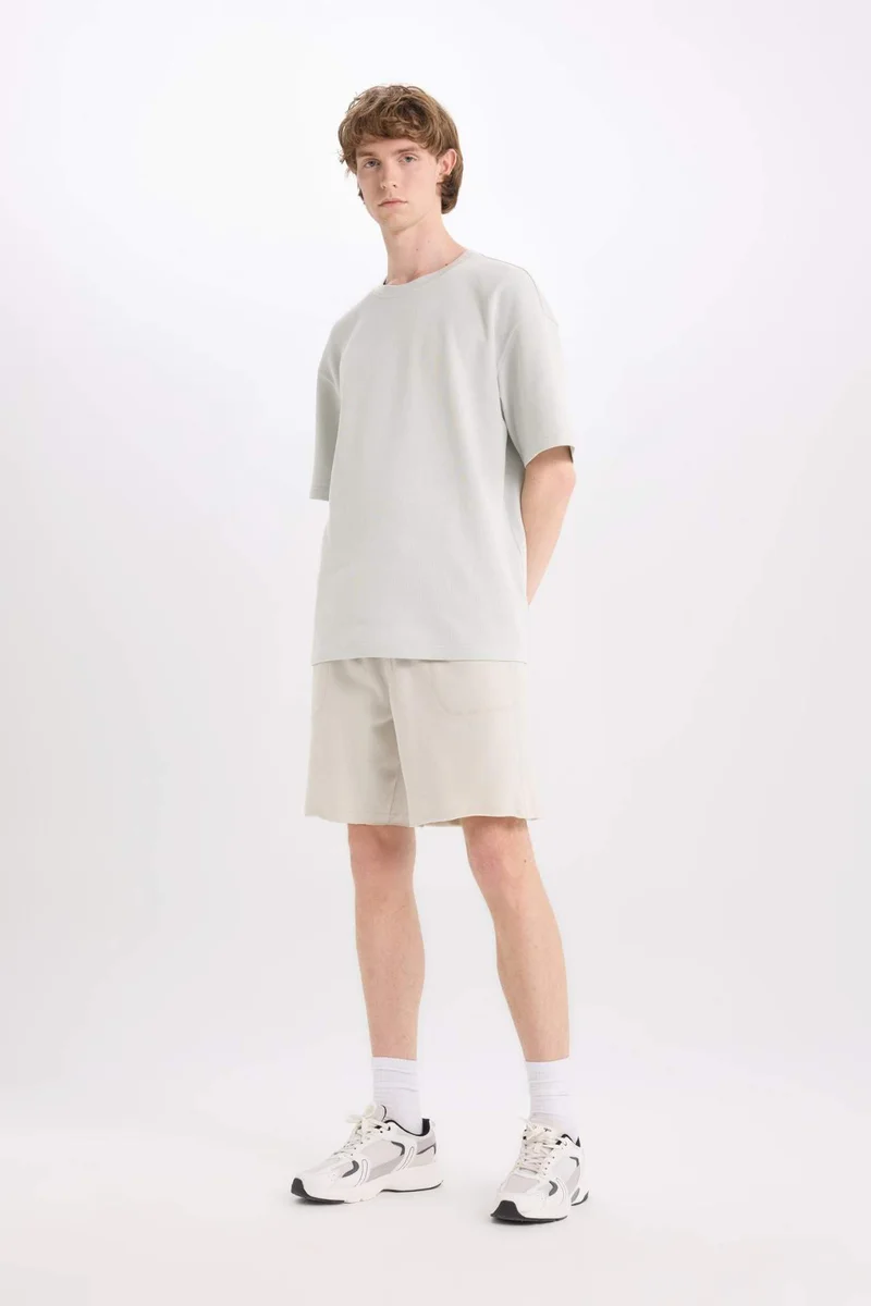 ديفاكتو Cotton Slim Fit Skinny Leg Pocketed Basic Shorts