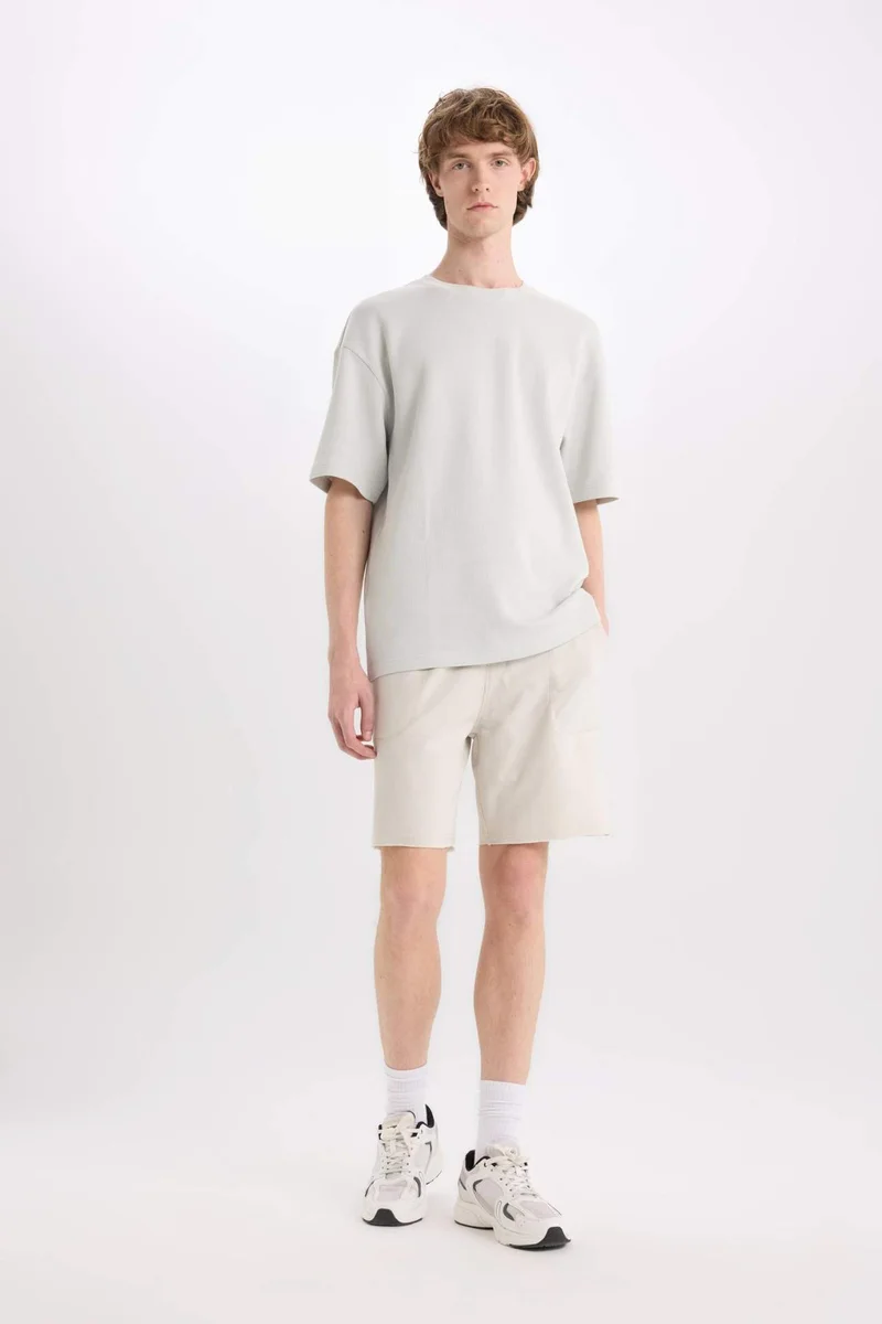 ديفاكتو Cotton Slim Fit Skinny Leg Pocketed Basic Shorts