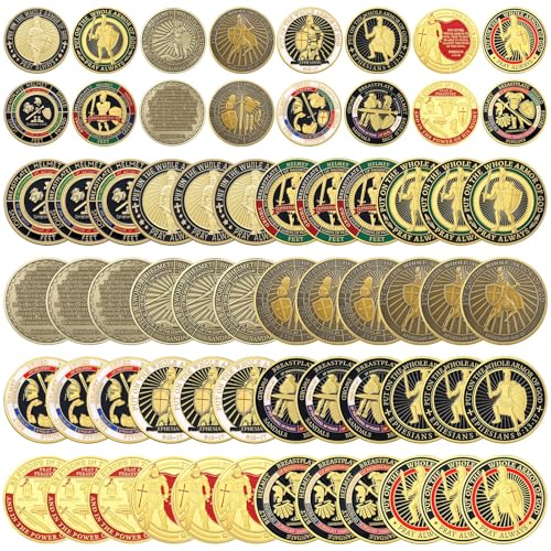 Nosiny 40 Pcs Put on The Whole Armor of God Coins Bulk Christian Challenge Coins Metal Commemorative Prayer Gifts for Men Collectors Religious Church Party Military SouvenirStylish - Image 1