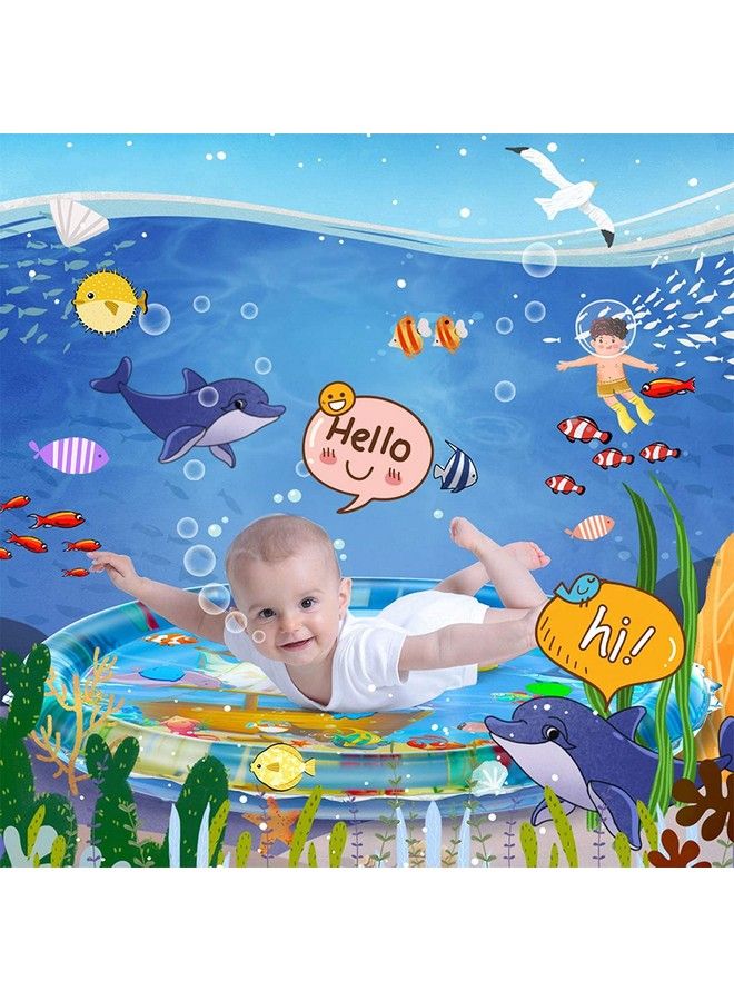 Density Collection Baby Kids Water Play Mat Toys Inflatable Tummy Time Leak Proof Water Play Mat Fun Activity Play Center Indoor And Outdoor Water Play Mat For Baby Large Size 40' Inch X 40 Inch Blue - Image 5