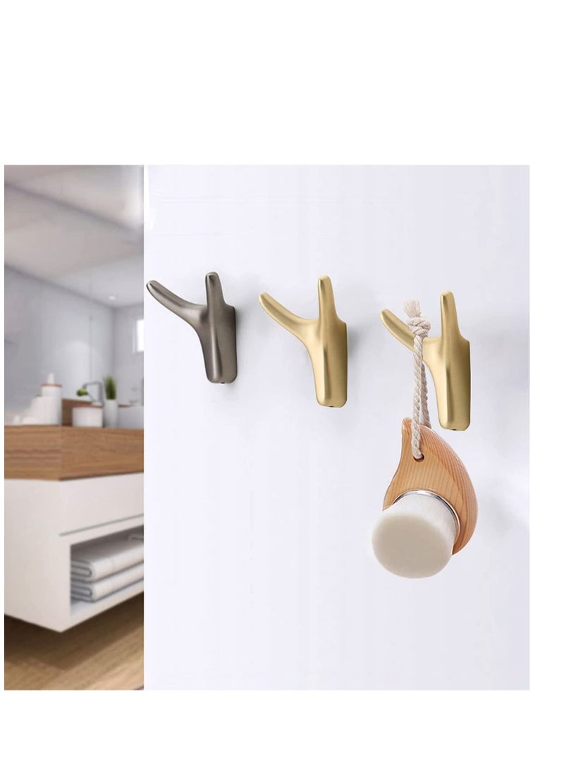 SYOSI Hooks For Clothes Towel Hooks 2 Packs Coat Hook Cow Head Wall Hooks For Heavy Duty Door Hanger Towel Robe Clothes Cabinet Closet Sponges Hook For Bathroom Bedroom Kitchen Hotel Pool Brushed Brass - Image 2
