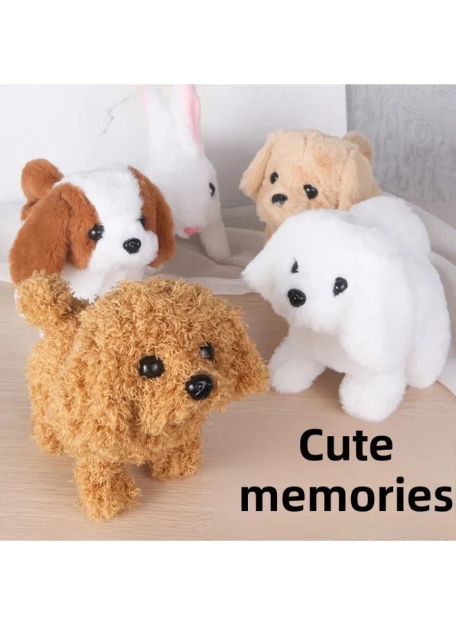 Electric Simulation Animal Plush Pet Dog Small White Rabbit Jumping Sounding Cute Pet Teddy Dog Tail Wagging-Color:Large Teddy Dog ]  - Image 2