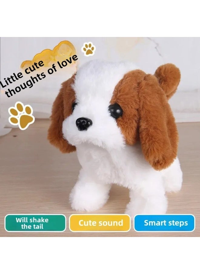 Electric Simulation Animal Plush Pet Dog Small White Rabbit Jumping Sounding Cute Pet Teddy Dog Tail Wagging-Color:Large Teddy Dog ]  - Image 4