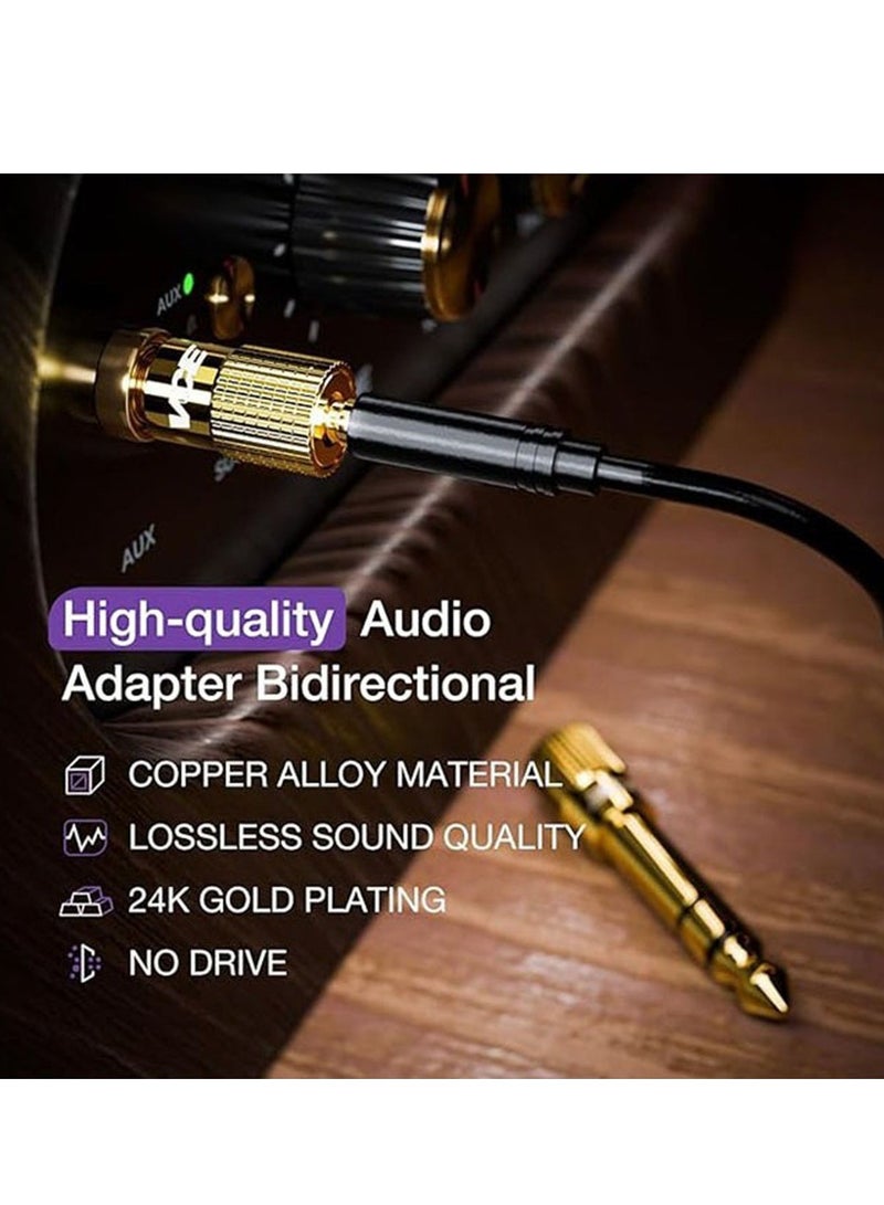 Generic 6 Pack Headphone Jack 3.5mm (1/8 inch) Male to 6.35mm(1/4 inch) Female Adapter and 6.35mm（1/4） to 3.5mm(1/8) Audio Adapter,Stereo Audio Jack Adapter for Player, Headphone,Guitar Amplifier,Gold.  - Image 5
