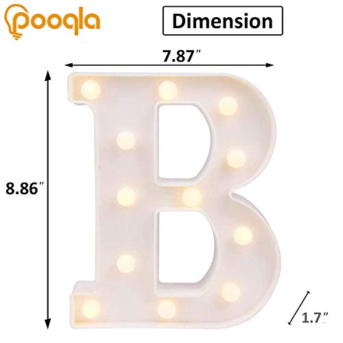 Pooqla LED Marquee Letter Lights Sign, Light Up Alphabet Letter for Home Party Wedding Decoration B - Image 3