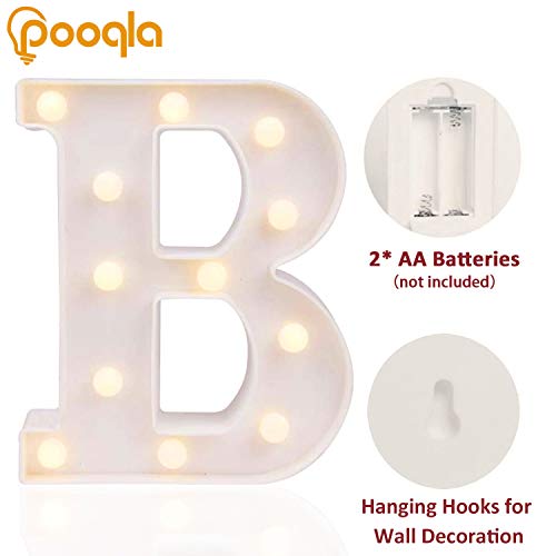 Pooqla LED Marquee Letter Lights Sign, Light Up Alphabet Letter for Home Party Wedding Decoration B - Image 2