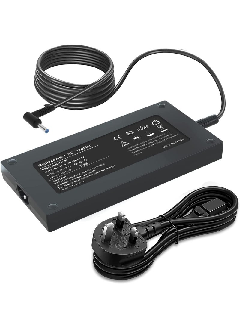 Zexen Replace 200W 19.5V-10.3A Charger Power Adapter for HP Omen 15 15t 17 17t, for HP Zbook 15 17 G3 G4 Zbook Studio G3 G5,Pavilion Gaming 15 16 17-cd, TPN-CA03 B W2F75AA#ABB - Image 1