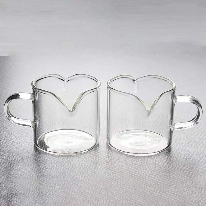 Bcnmviku Shot Glasses Espresso Parts Double Spouts Milk Cup Clear Glass (Clear Glass-2Pack) - Image 5