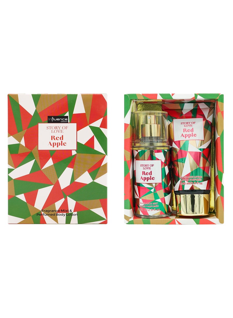 Influence Germany Red Apple 88 ml body mist + 90 ml Body Lotion Gift set - Image 1