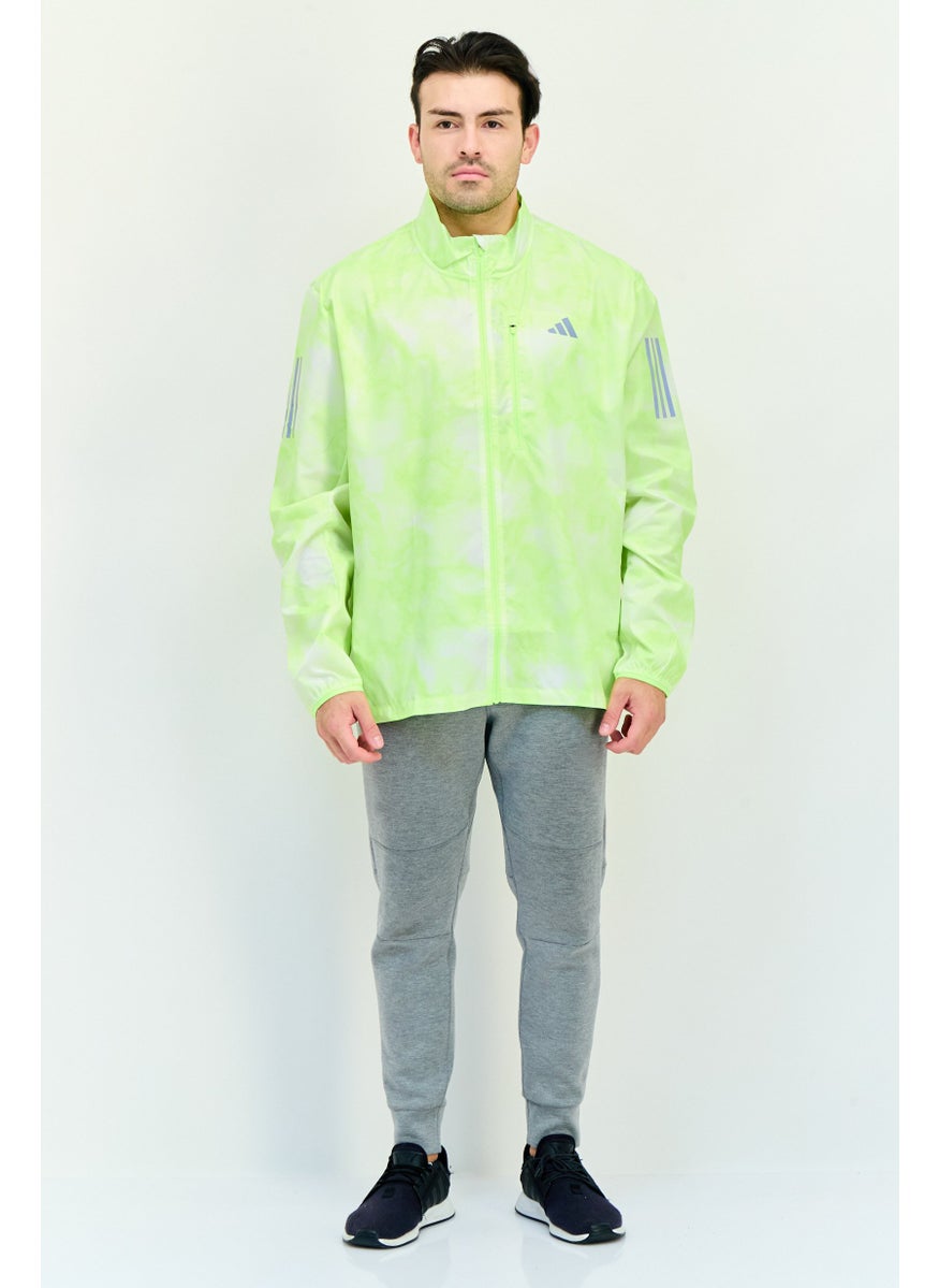 Adidas Men Sportswear Fit Long Sleeves Running Jacket, Lime Green  - Image 4
